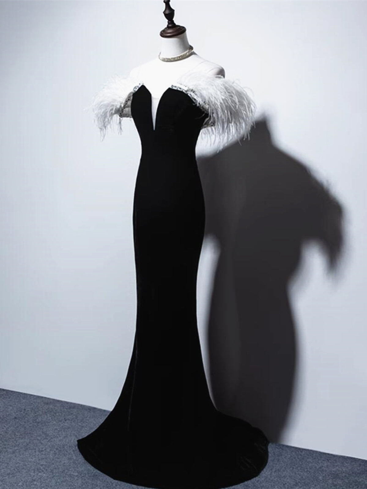 Angelina Jolie wearing Black Velvet Evening Dress, Black Cutout Suede Pumps  | Lookastic